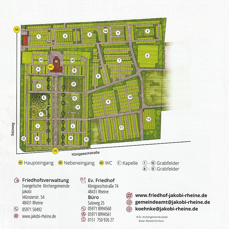 Lageplan des Friedhofs